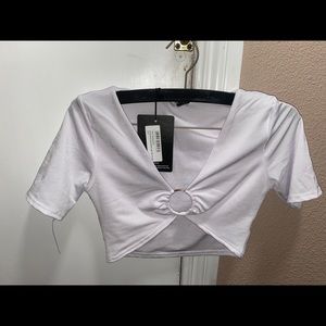 Pretty little thing white crop top